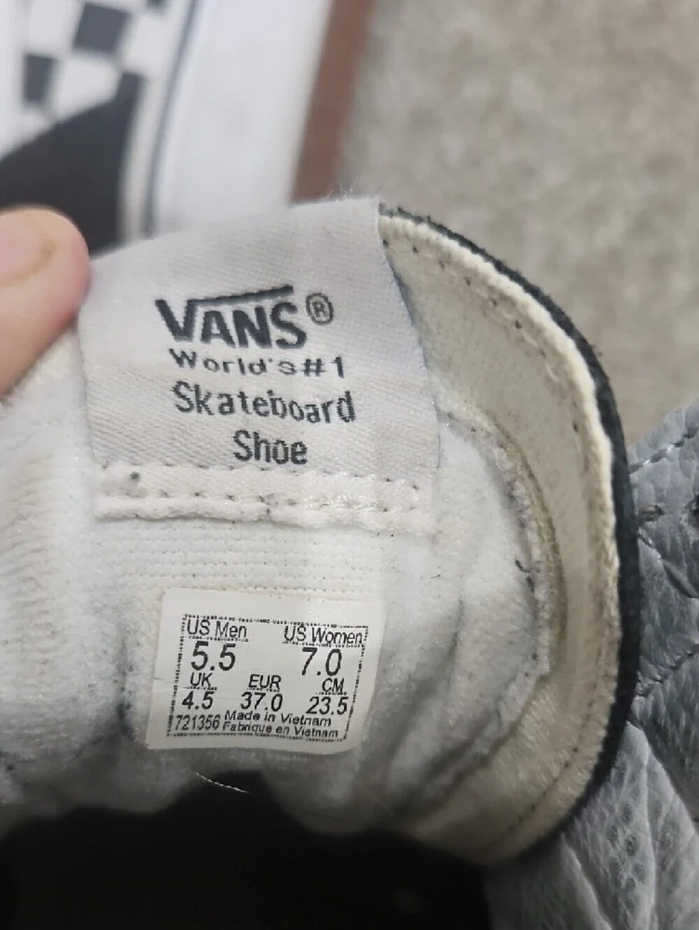 Vans Black White Checkerboard High-Top Sneakers